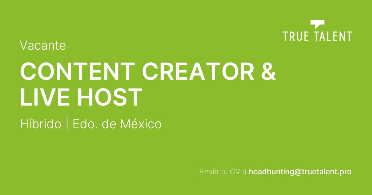 Creador(a) de Contenido & Live Host